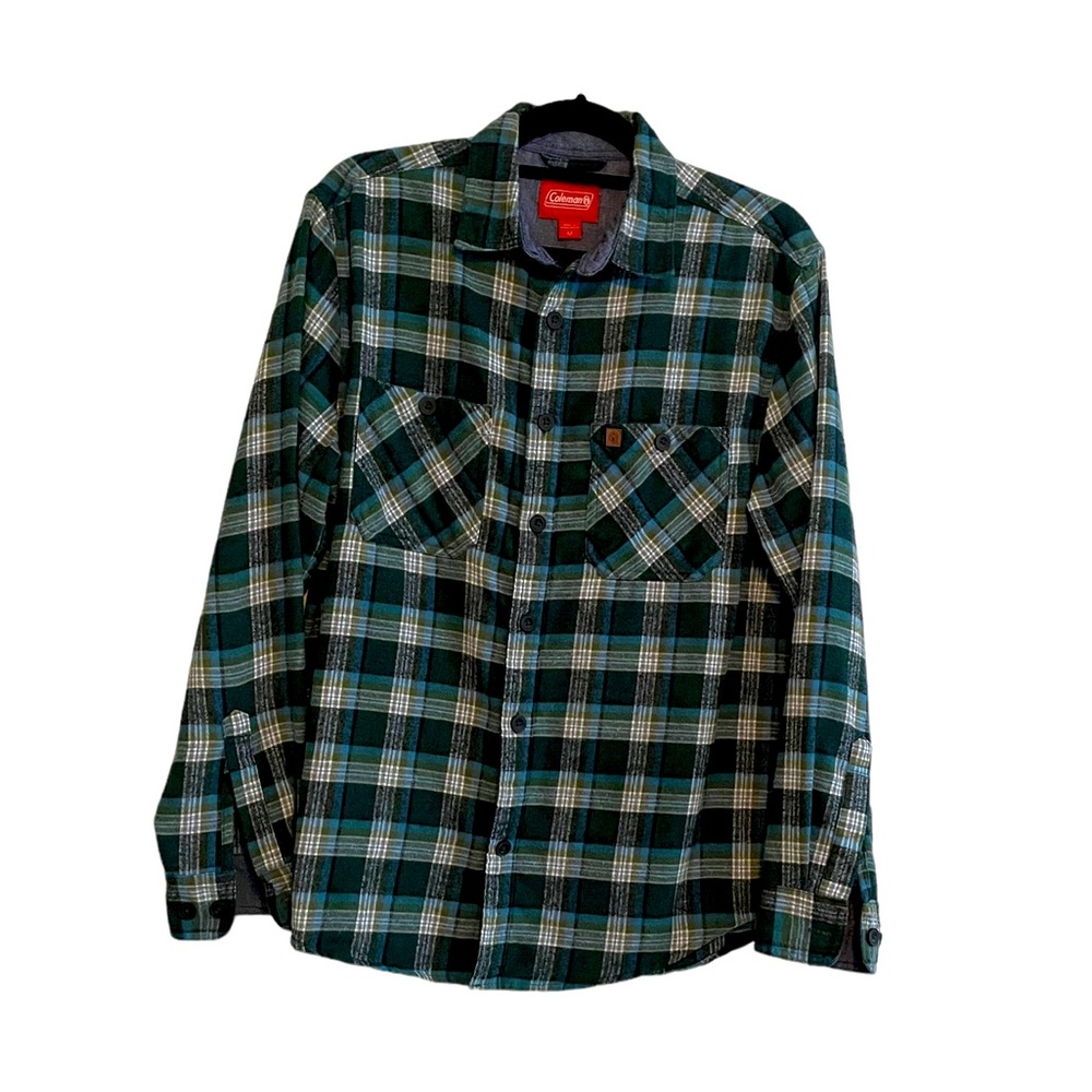 Coleman flannel shirt blues/greens size medium